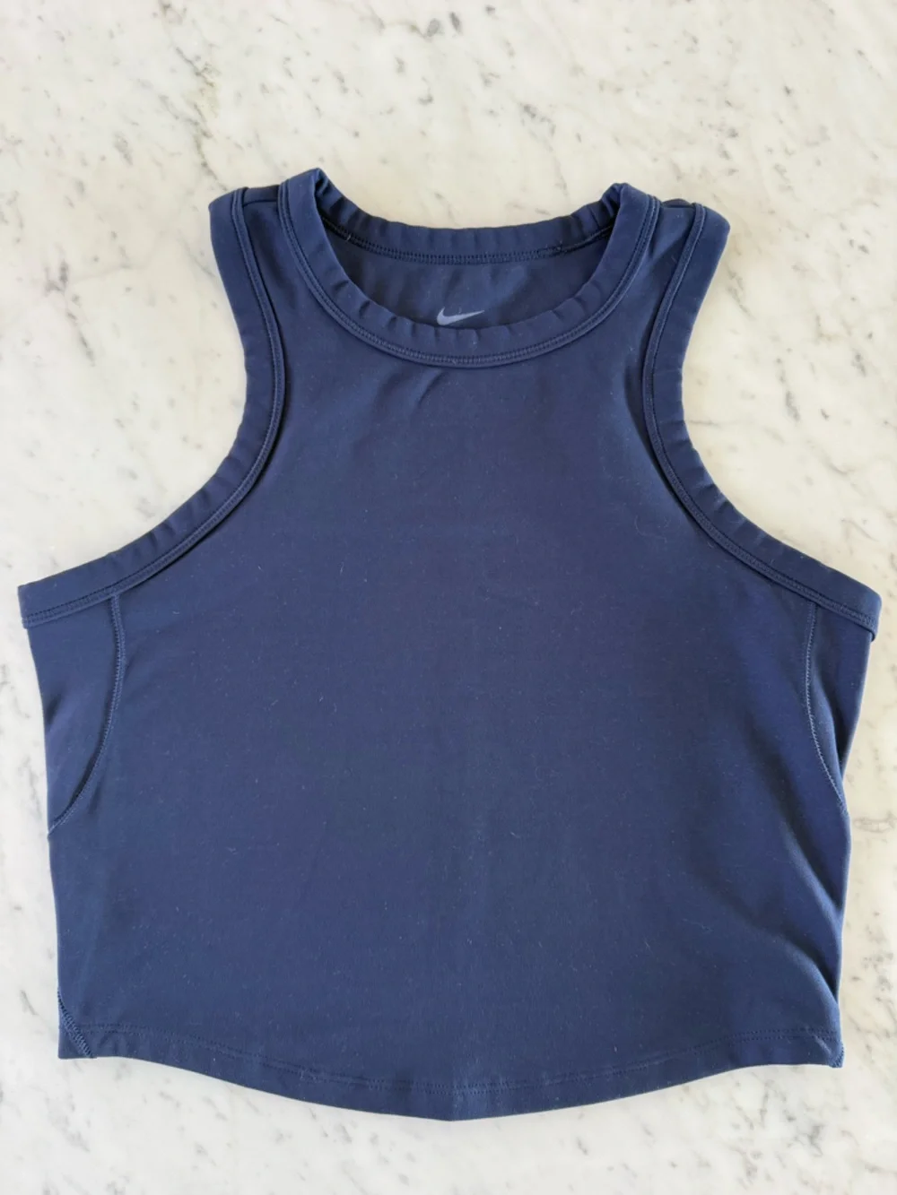 Nike Dri-Fit Cropped Tank Top in Midnight Navy - Picture 3 of 5